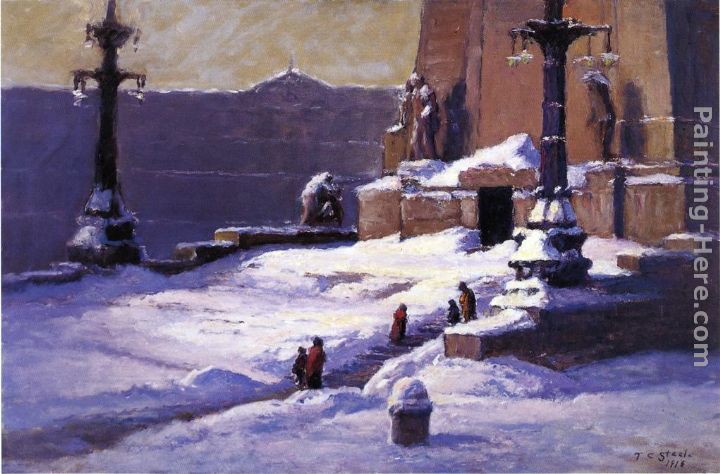 Monument in the Snow painting - Theodore Clement Steele Monument in the Snow art painting